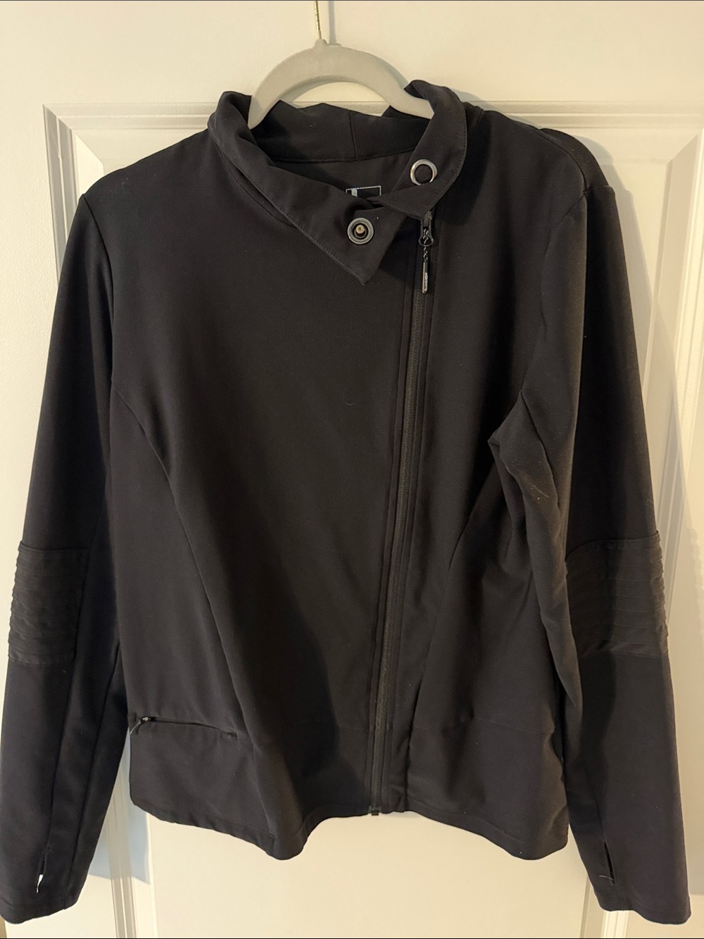 Mondetta Black Asymmetrical Zip Utility Jacket